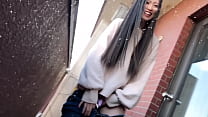 Japanese girl can pee with standing up outdoor lol After pissing, I enjoyed masturabation with the adult toy