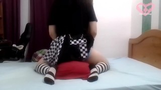 POV: Diapered Goth Transgirl Teasing you and Humping while Wetting her Diaper