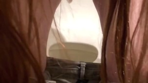 pissing in public restroom