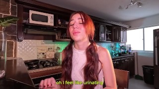 REDHEAD DESPERATE TO WET JEANS