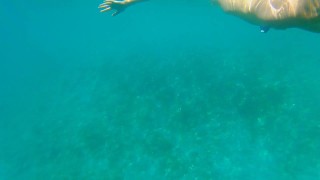 Underwater CLOSE UP PEE and Naked Swimming
