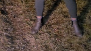 DESPERATION farmer”s field piss stop with pussy POV and stream pee